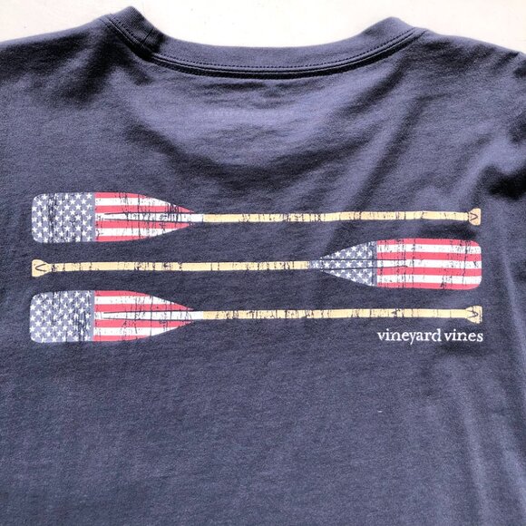 Vineyard Vines Pocket T-Shirt Tee Men L Navy Blue Long Sleeve Rowing Graphic - Picture 5 of 10